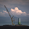 pylon building site crane sky cloud domnitz feldauge saalekreis